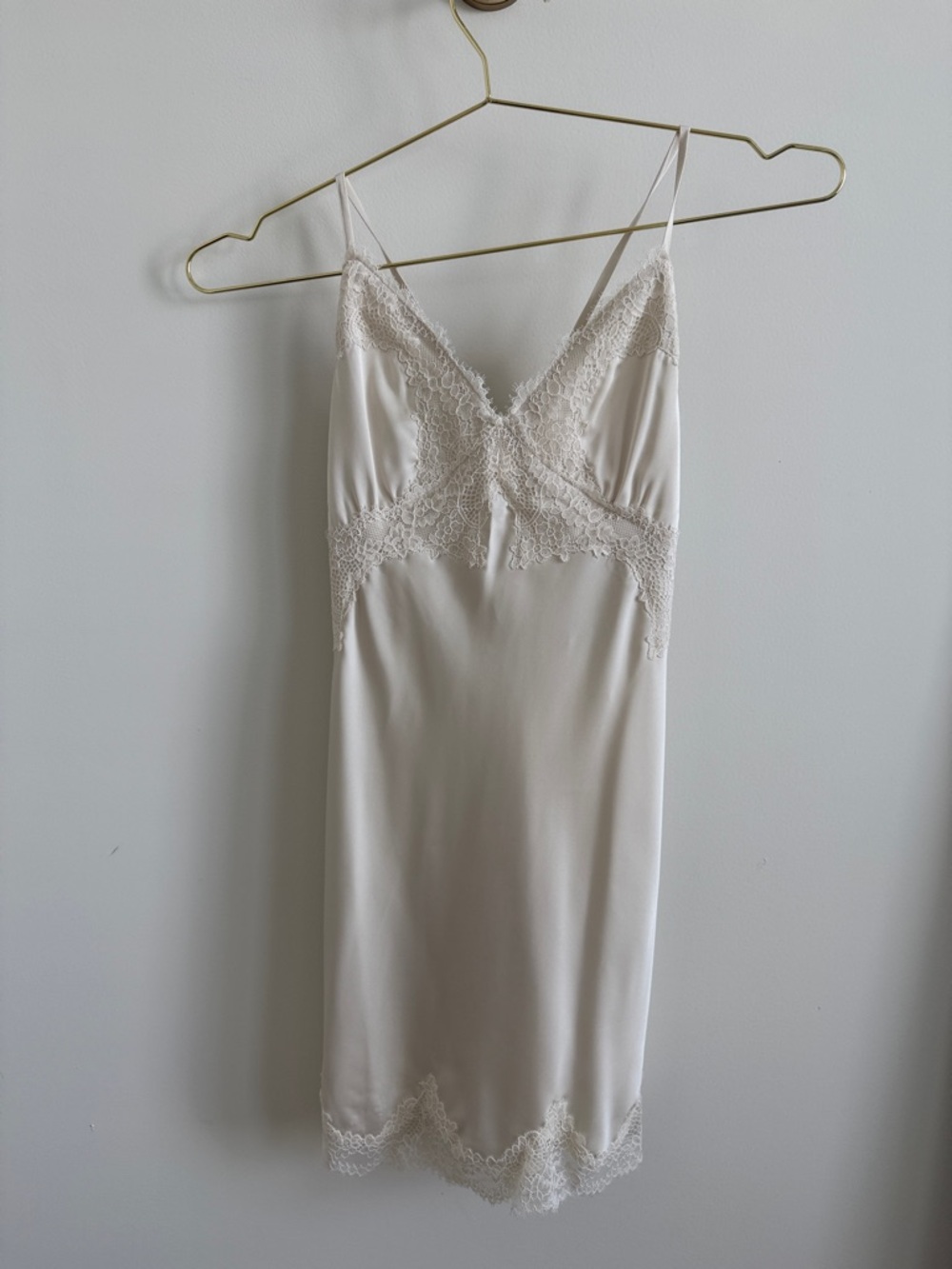 Abercrombie & Fitch Cream Lace-Trim Slip Dress